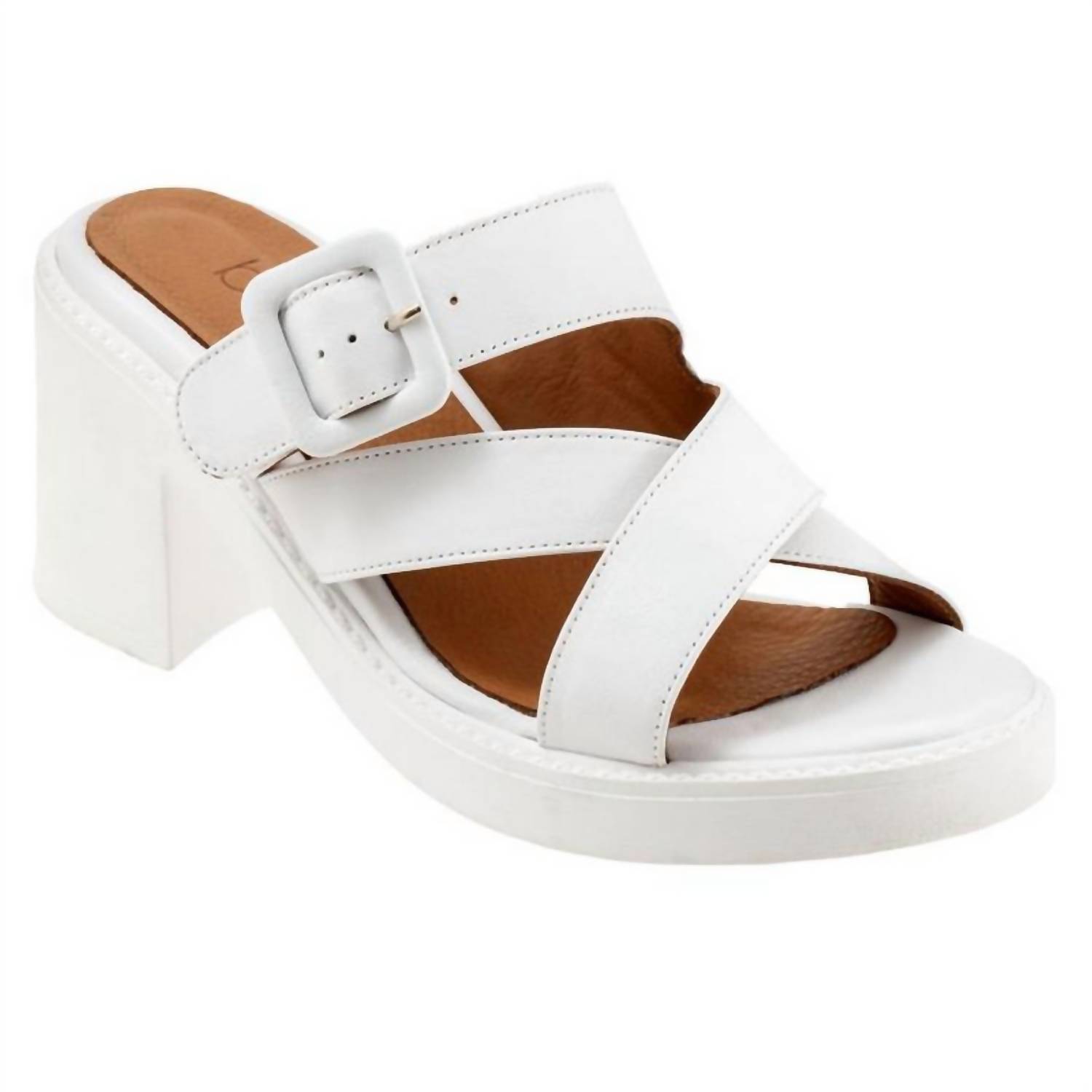 New Bueno Women's Milan Heels In White